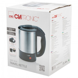 Bouilloire électrique 0,5L - Acier Inoxydable - Inclut 2 Tasses Et Cuillère - Voyage Et Maison